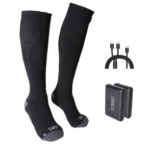 Mobile Warming heated socks with rechargeable battery and three heat settings