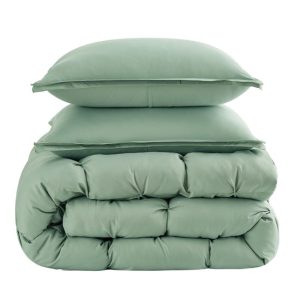 Home 3 piece comforter set with reversible design, pintuck texture and matching shams