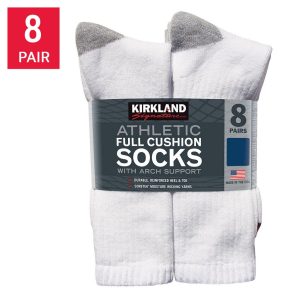 Men's athletic socks 8 pair with arch support and moisture-wicking comfort