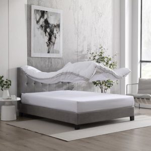 Home 2 inch mattress topper with cotton cover, plush polyester fill and stretch skirt
