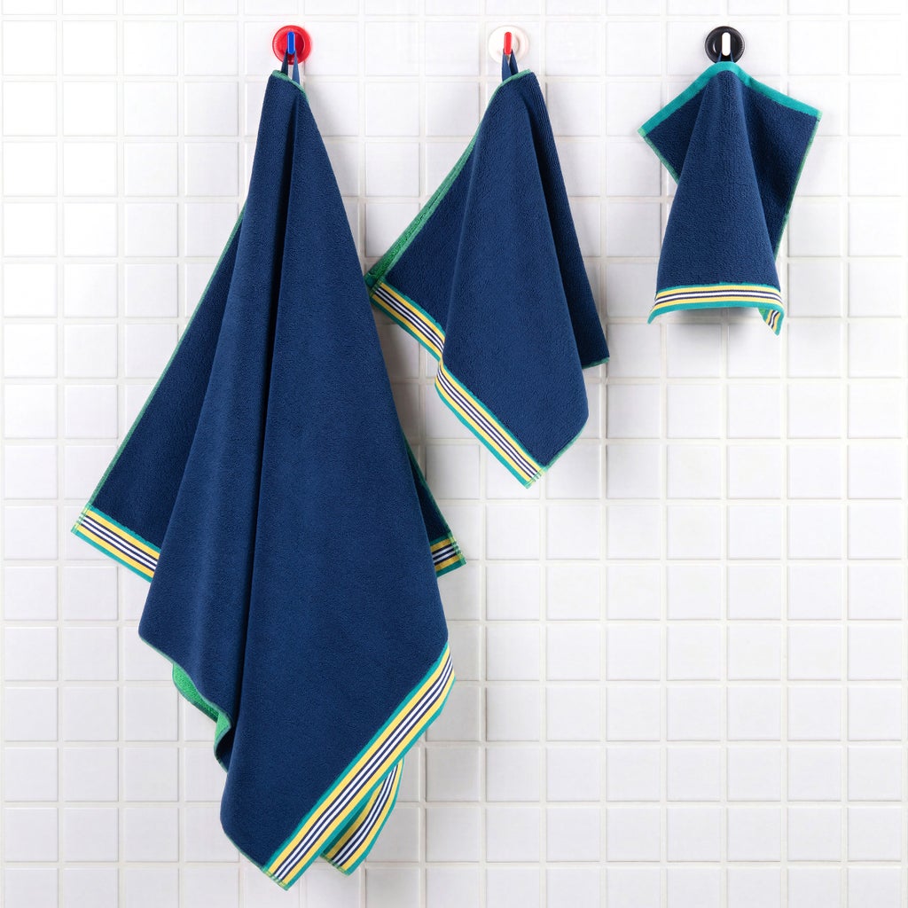 Six-piece cotton bath towel set with bath towels, hand towels, and washcloths Six-piece cotton bath towel set with bath towels, hand towels, and washcloths