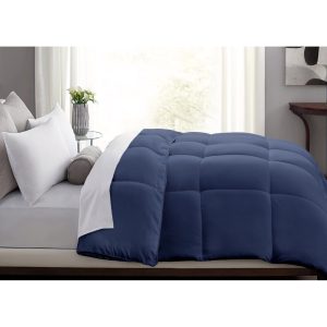 Oversized microfiber down alternative comforter with quilted box construction